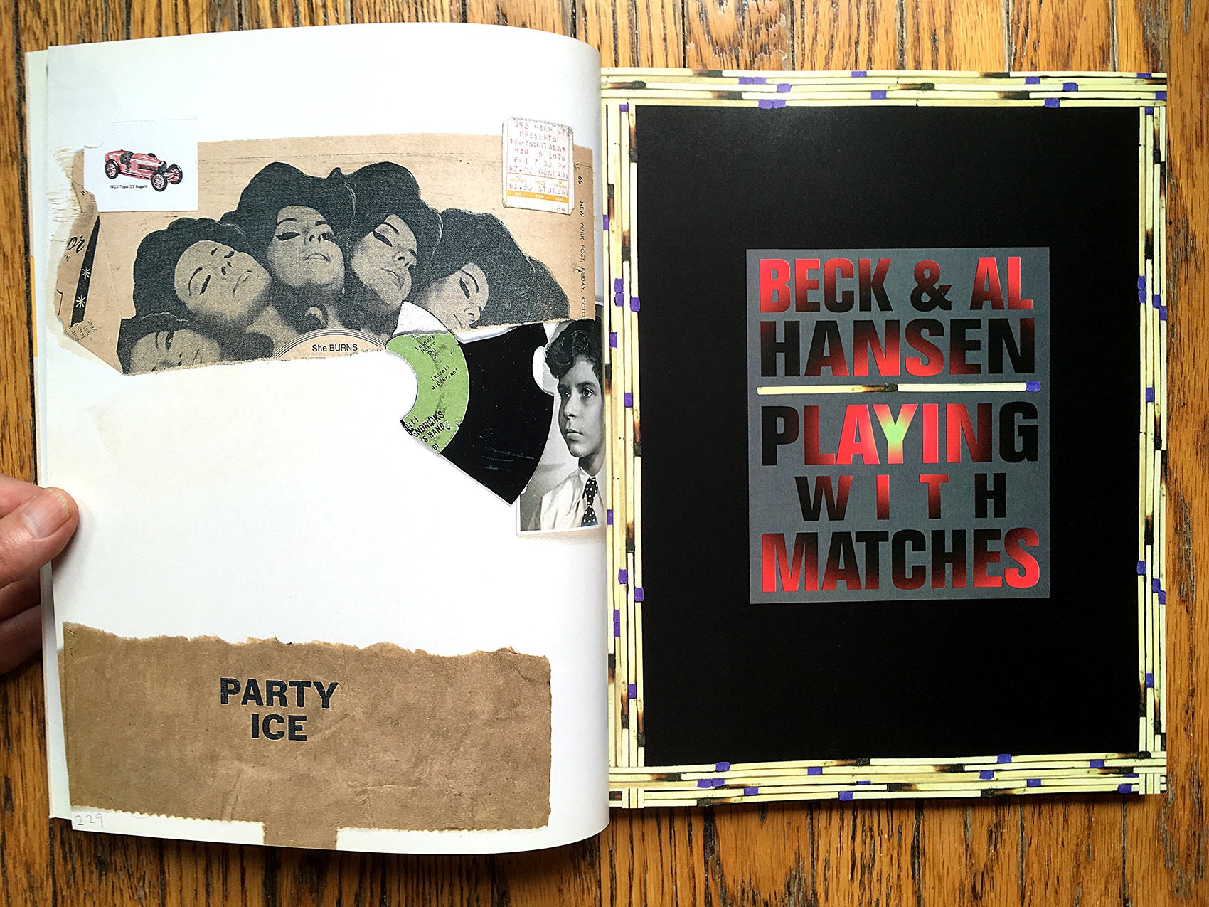 ベック BECK & Al Hansen Travelogue Playing Vintage Book Beck & Al Hansen Playing With Matches Collectible