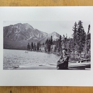 Vintage Photo Art Print Summer Holiday Woman at Mountain Lake Cabin Wall Decor Fine Art Print. image 4