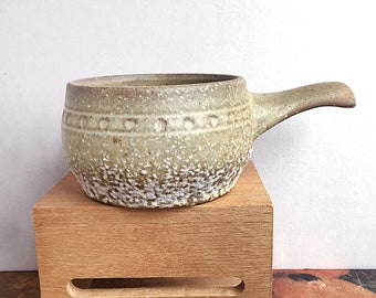 Vintage Ceramic Soup Bowl with Handle Onion Soup Frosted Lava Grey Glaze by Laurentian Potteries Canada Rustic Home Decor