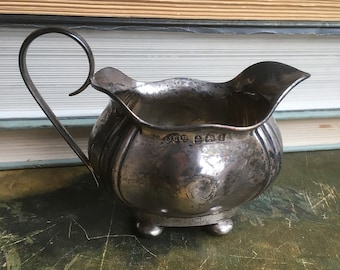 Antique Sterling Silver Edwardian Creamer with British Hallmark J Gloster 1910