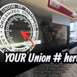 Custom IUOE Operating Engineers Union Logo Decal —YOUR Local Union Number