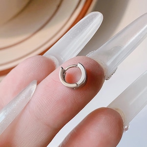 Thick Sterling Silver Cartilage Hoop Earring: 6mm Helix Tragus Jewelry