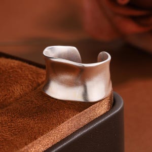 Sterling Silver Wide Band, Open Statement Ring for Women, Tribal Hippie Ring,Boho Ring,Promised Ring,Chunky Ring Gift for Her