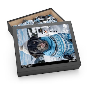 Puzzle game, Black Labrador Dog, Pet Lovers Gift, Dog Mom/Dad, Jigsaw Game, Animal Enthusiast Present, Brain Teaser, Gift For Dog owners