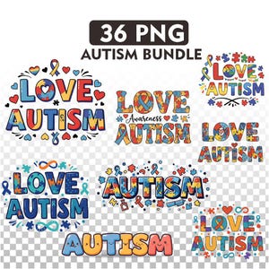 Autism Png Bundle, Autism Png, Autism Awareness, Love Autism, Autism Mama