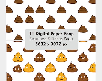 Poop Seamless Pattern, Digital Paper Background (Digital Download)