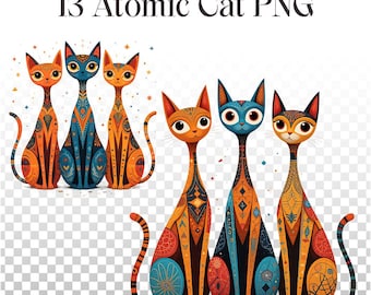 Atomic Cat PNG Bundle (Digital Download)
