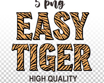 Imágenes PNG de tigre fáciles de usar, diseño de estampado de tigre (descarga digital)