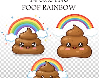 Rainbow poop cute, poop background, poop cute rainbow, poop icon png