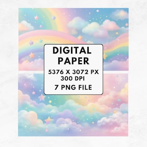 Sfondo unicorno, carta digitale arcobaleno unicorno magico