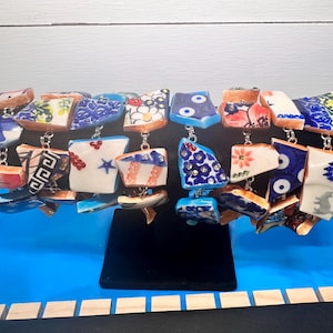 Broken Polish Pottery Pieces Bracelets