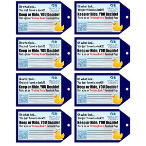 Princess Cruising Ducks INSTANT DOWNLOAD Tags- Cruise Ship- Rubber Duck Hide and Seek Label Sticker- ConQUACKulations, Cruisin&#39; Keep or Hide