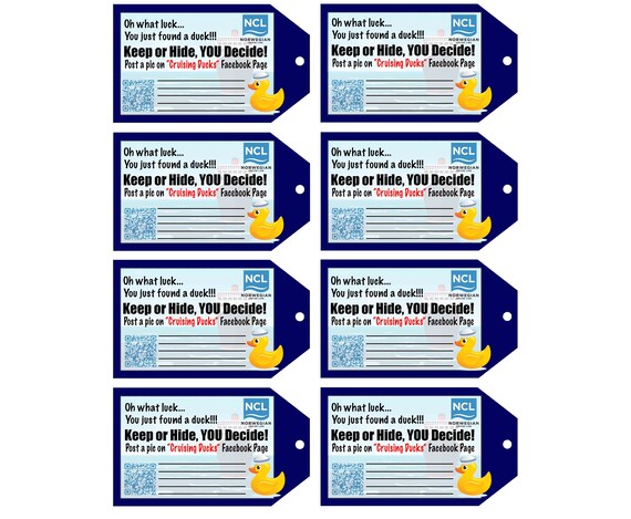 NCL Cruising Ducks INSTANT DOWNLOAD Tags Norwegian Cruise Etsy