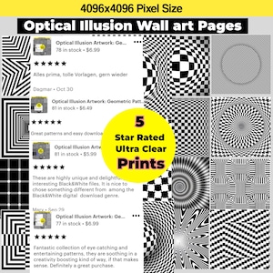 Ilusión óptica: Patrones geométricos y espirales hipnóticas (Descarga imprimible)