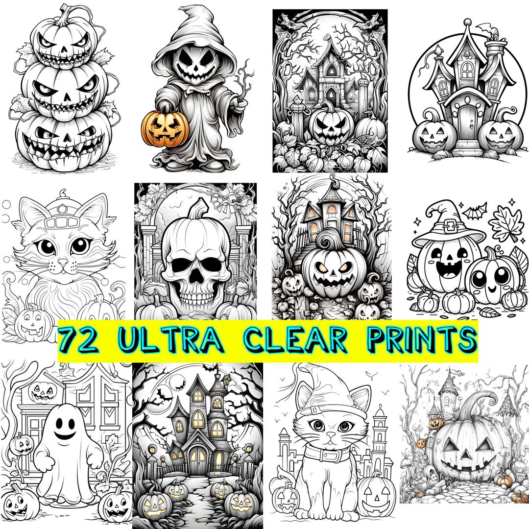72 Halloween Coloring Pages: Spooky Fun for Kids & Adults (PDF Download ...