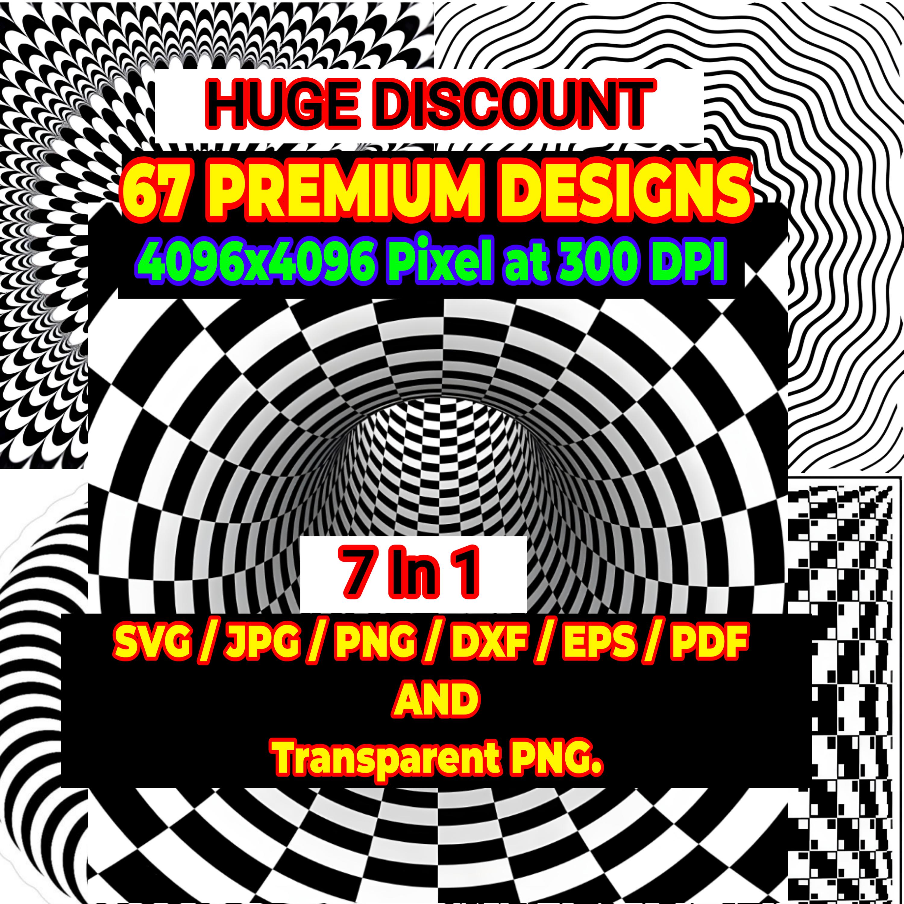 Op Design 67 Optical Illusion Designs | 3D Vortex Op Art Bundle 7 1n 1 ( Digital ...