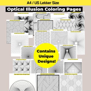Optical Illusion Artwork: Geometric Patterns & Hypnosis Spirals (Printable Download)