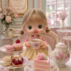 OB11 custom Doll, OOAK handmade collectible art doll, named "Cherry"
