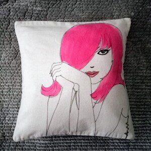 One-of-a-kind Hand Painted Throw Pillow Cover