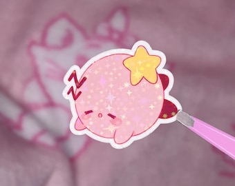 Sleepy Kirby Holo Star Sticker