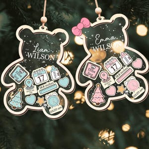 Baby’s First Christmas Ornament 2025 – Personalized 4D Shaker Ornament – Custom New Baby Gift – Baby Name Christmas Keepsake