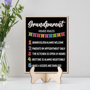 Grandparent House Rules Sign Grandparent Sign Grandparent Wood Sign Grandparent Mini Sign Gift for Grandparents Funny Wooden sign
