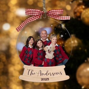 Personalisierter Fotoschmuck - Personalisiertes Familienfoto Weihnachtsschmuck - Feiertags-Andenken-Geschenk - Individuelle Bilder Baumschmuck 2025