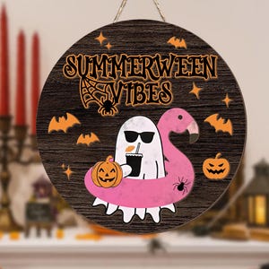 Summerween Welcome Sign – Front Door Summer Halloween Decor – Summerween Porch Sign – Cute Spooky Summer Decor