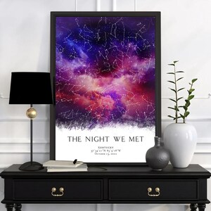 Personalized Star Map Stars The Night We Met Custom  Print Star Map By Date Anniversary Gift Night Sky Print Gift