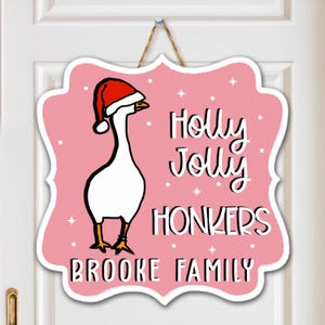 Custom Goose Porch Decor, Christmas Welcome Sign, Garden Goose Ornament, Unique Housewarming Gift