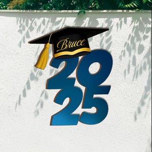 Personalized Class of 2025 Door Sign, Graduate Name Hanger, Custom Senior Year Sign, Graduation Door Hanger Decor