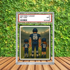 Personalisierte Acrylblock Plakette, Baseball Nr. 1 Dad Opa Man & Kids Sammelkarte Stil, Vatertagsgeschenk für Baseball Dad, Ehemann