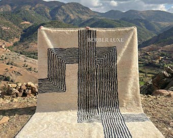 Handmade Moroccan Beni Mrirt Wool Rug - Berber Area Carpet, Custom 8x10