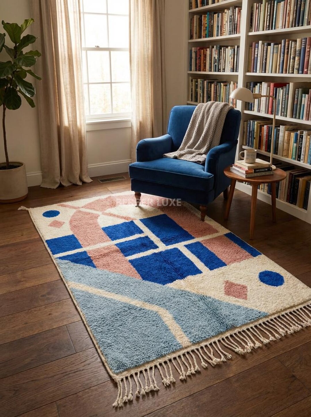 Moroccan Beni Ourain Rug, Handmade Wool Rug, Authentic Berber Carpet ...