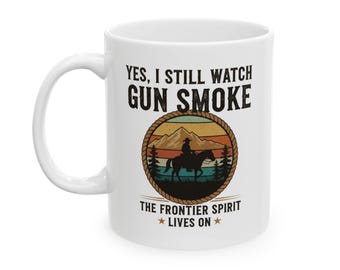 Vintage Gunsmoke Coffee Mug | Western Cowboy Horse Lover Gift (11oz)