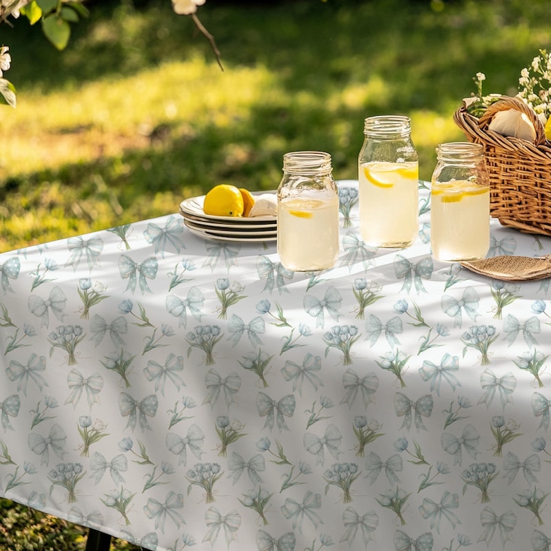 Garden Flowers Print Tablecloth