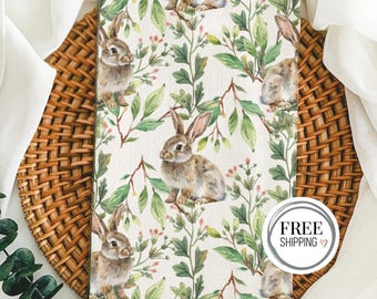 Botanical Bunnies -  Tea, Dish, Kitchen, Hand Towel, Easter Bunny Rabbit, Seasonal Spring Decor, Hostess, Thinking of You, or Grandma Gift