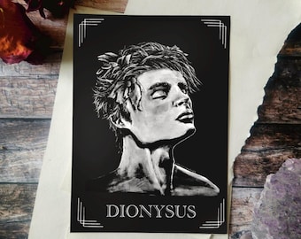 Dionysus Altar Card: Greek God of Wine, Mythology Art Print