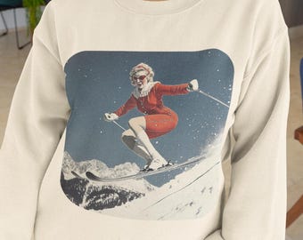 Retro Ski Glam Sweatshirt: Vintage Skier, Winter Apres Ski Club