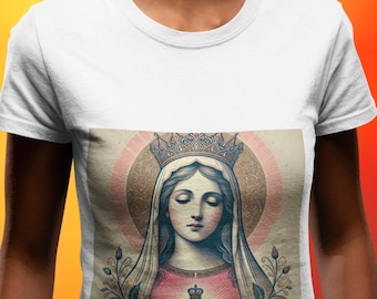 Vintage Virgin Mary Graphic Tee, Religious Unisex Shirt