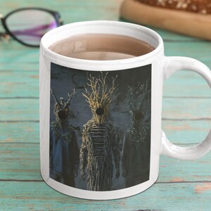 Surreal Creatures Mug  Eerie Art with Unique Monster Design Quirkey Weird Gift Ceramic Mug, (11oz, 15oz)