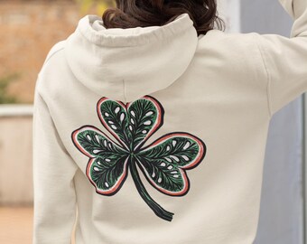 Vintage Folk Clover Hoodie, Retro St. Patrick's Day Pullover