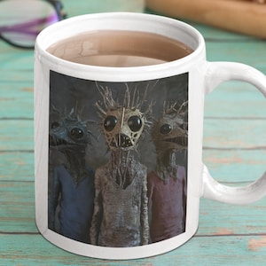 Surreal Creatures Mug  Eerie Art with Unique Monster Design Quirkey Weird Gift Ceramic Mug, (11oz, 15oz)
