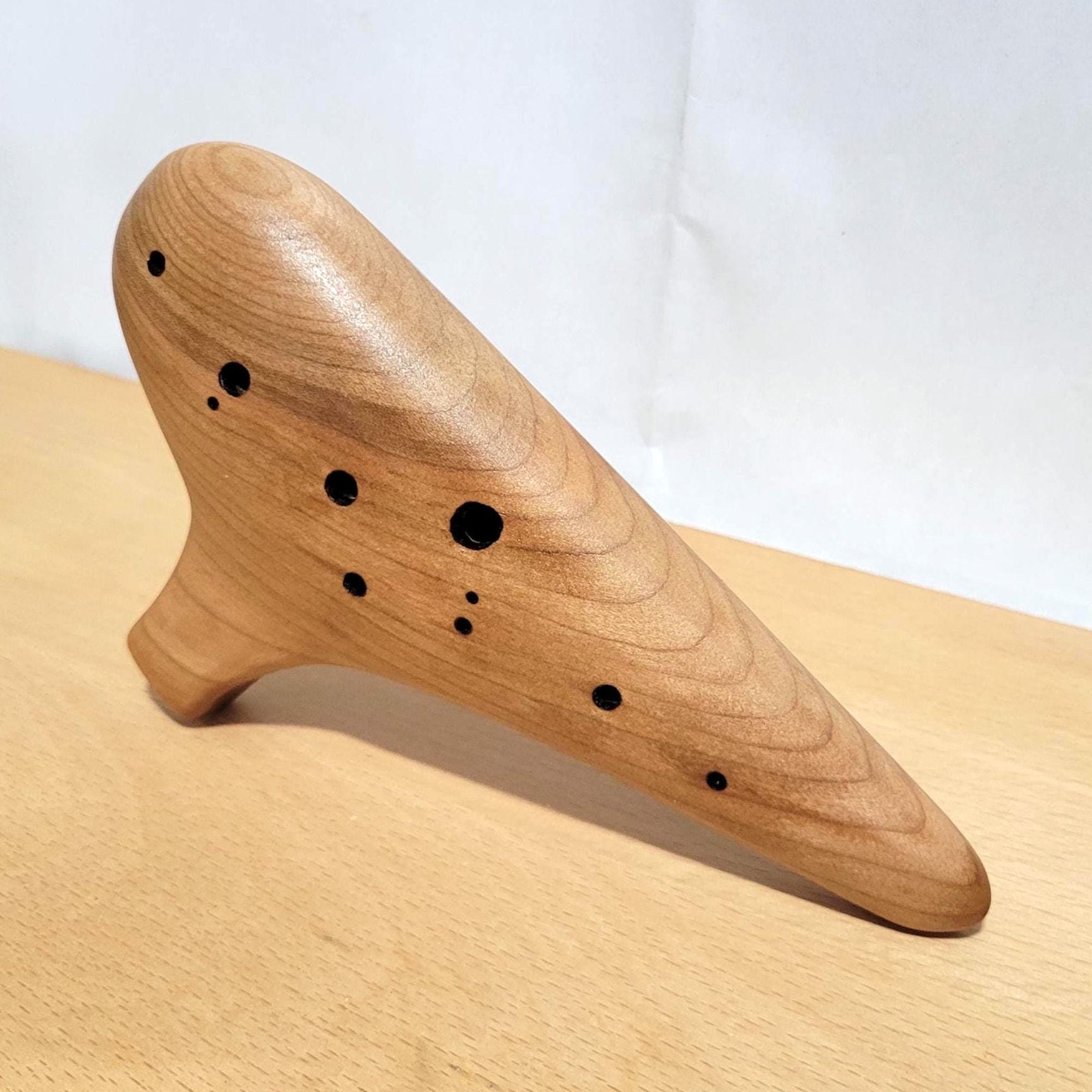 Handmade Cherry Wood Ocarina – 12-hole Alto – Wooden Ocarina