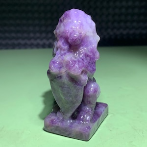 3&#39;&#39;+ Natural dream amethyst quartz,quartz crystal,lion skull,Home Decoration,hand carved,crystal lions,Crystal Gifts 1pc