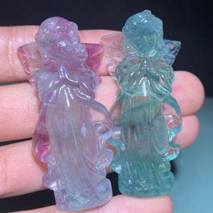 2.4&#39;&#39;+ Natural fluorite crystal,quartz crystal,Angel skull,Home Decoration,hand carved,crystal Angel,Crystal Gifts 1pc