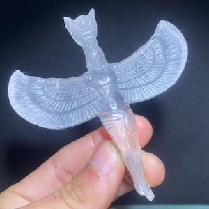 3&#39;&#39; Natural Clear crystal,quartz crystal,Angel skull,Home Decoration,hand carved,crystal Angel,Crystal Gifts 1pc