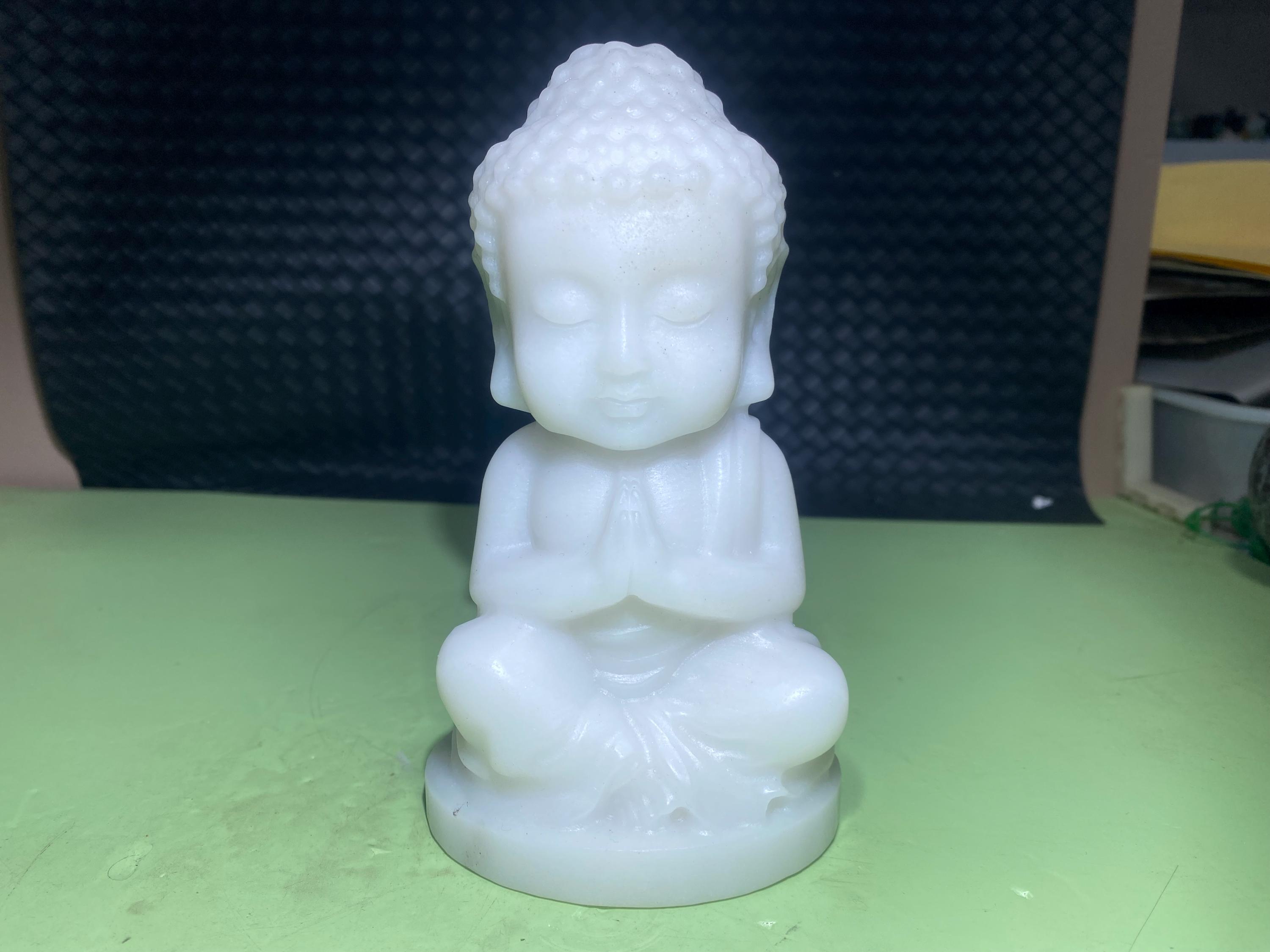 白翡翠仏像：手彫りクリスタル装飾（6.3インチ） - Etsy 日本