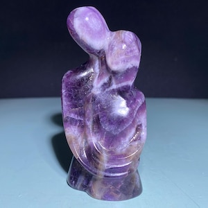 3.5&#39;&#39;+ Natural Dreamy Amethyst quartz,quartz crystal,Couple skull,Home Decoration,hand carved,crystal Couple,Crystal Gifts 1pc