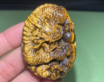 2.5'' 天然タイガーアイドラゴンヘッド彫刻、クォーツクリスタル